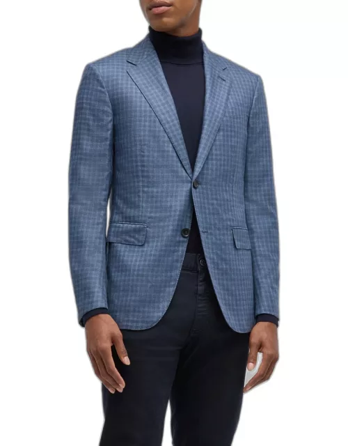 Men's Cashmere-Silk Check Sport Coat