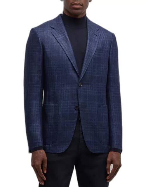 Men's Plaid Cashmere-Silk Sport Coat