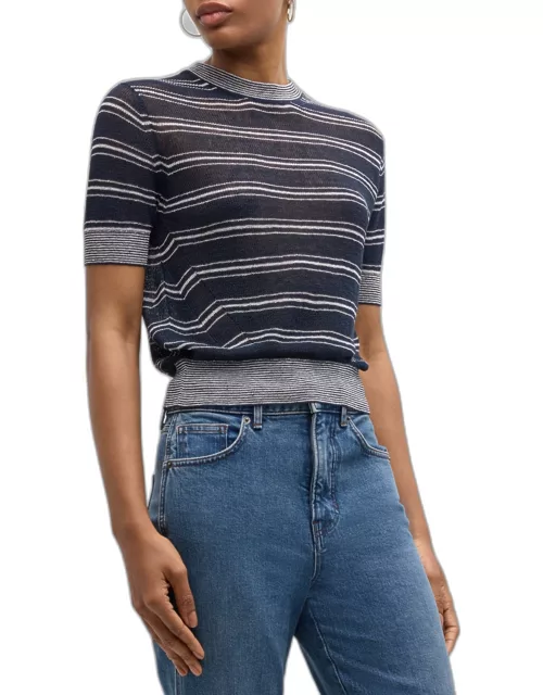 Tula Stripe Short-Sleeve Sweater