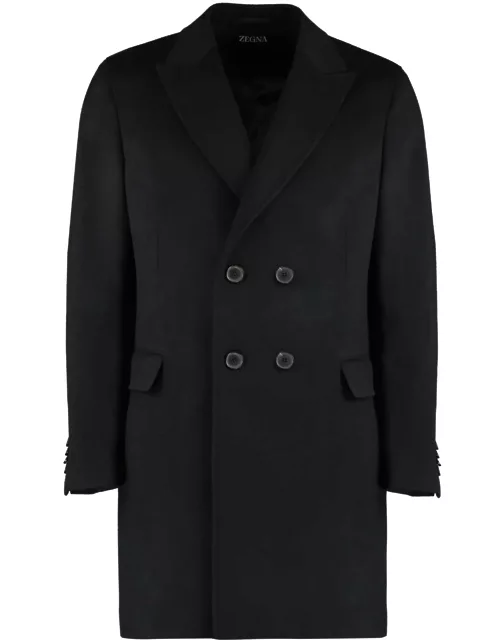 Zegna Wool Blend Double-breasted Coat