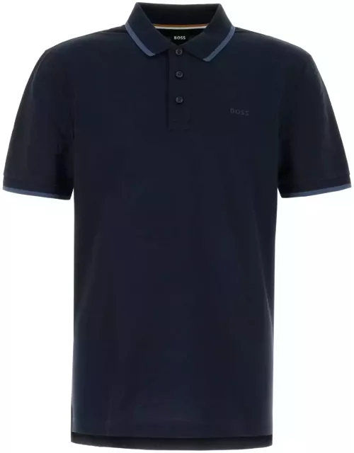 Hugo Boss Navy Blue Piquet Polo Shirt