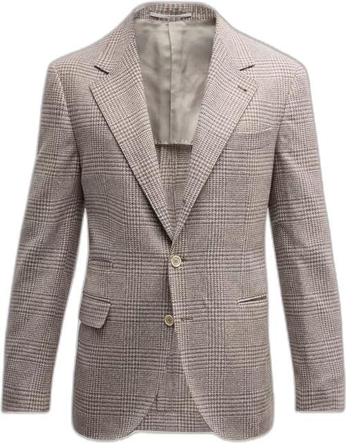 Men's Three-Button Glen Plaid Sport Coat