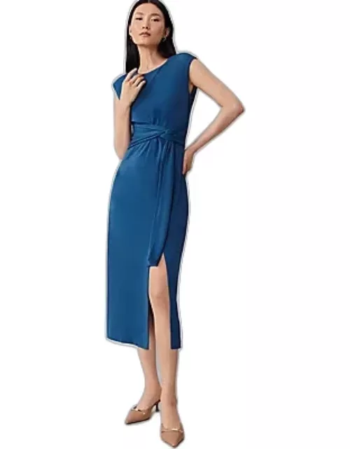 Ann Taylor Petite Knit Belted Column Maxi Dres