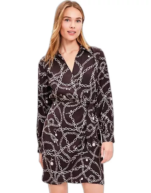 Loft Chain Print Mini Wrap Dres