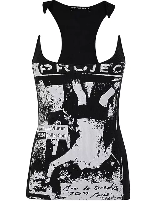 Y/Project Rock Band Print Invisible Strap Tank Top