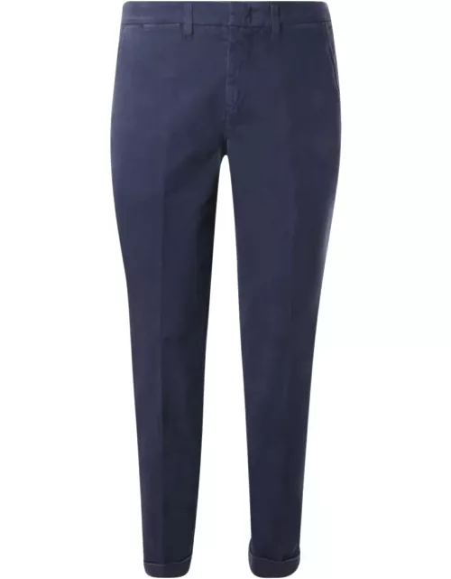 Fay Navy Blue Capri Cotton Trousers Pant