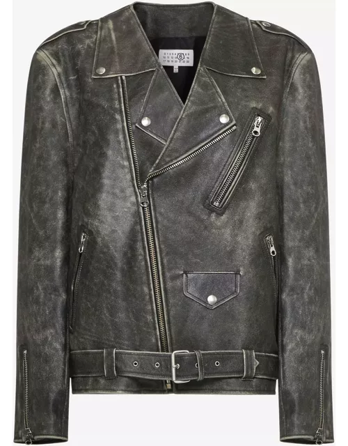 MM6 Maison Margiela Leather Biker-style Jacket