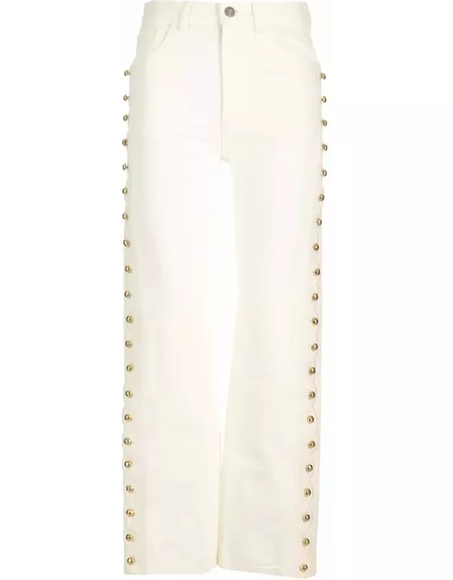 Chloé Cropped Jeans With Embellished Profile