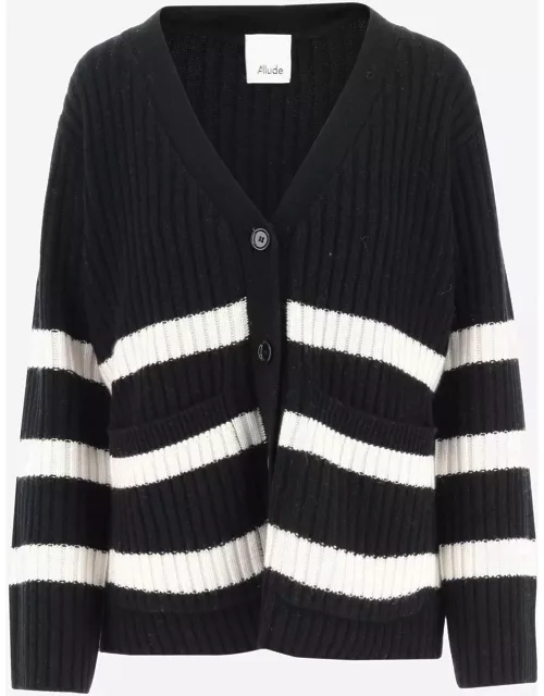 Allude Cardigan Made Of Wool Blend With Striped Pattern