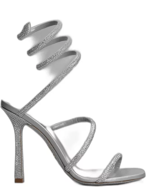 René Caovilla Cleo Sandals In Silver Leather