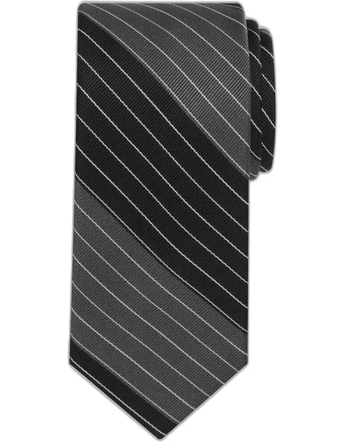 JoS. A. Bank Men's Stripe On Stripe Tie, Black, One