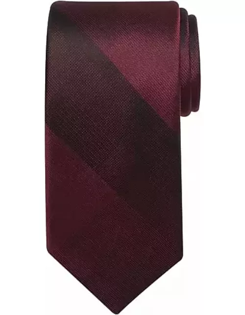 Awearness Kenneth Cole Big & Tall Men's Narrow Tonal Plaid Tie Burgundy