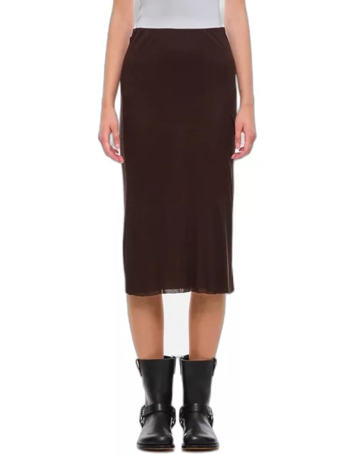 Khaite Leema Midi Skirt Brown