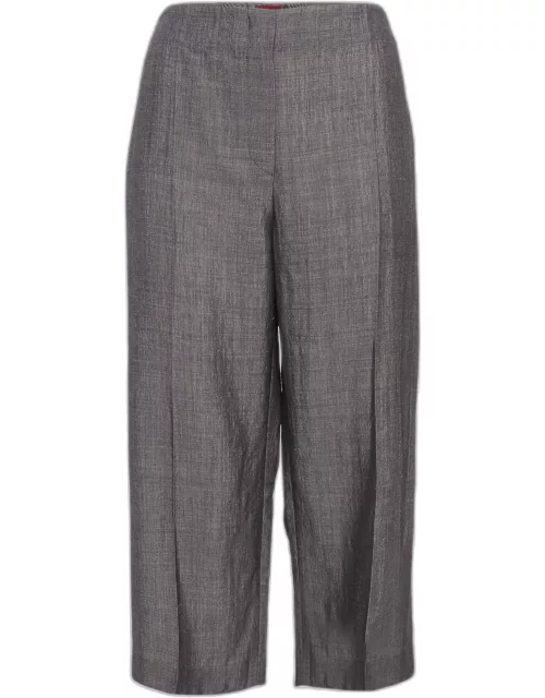 Kenzo Grey Wool Blend Culottes Trousers
