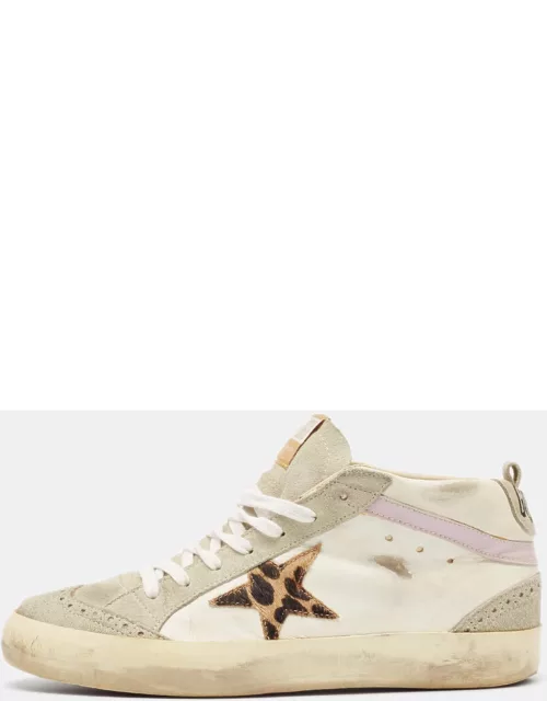 Golden Goose Multicolor Leather and Suede leopard Print Sky Star High Top Sneaker
