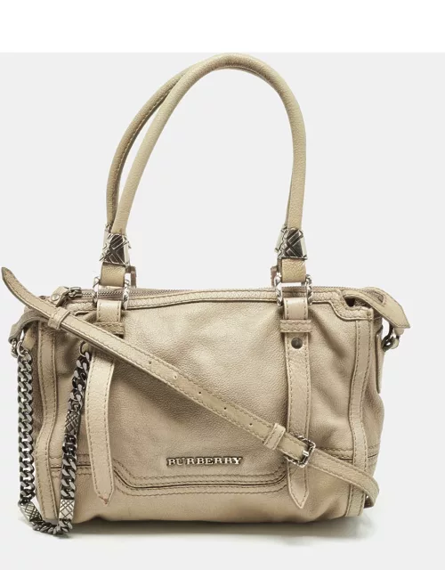 Burberry Grey Leather Ashmore Tote