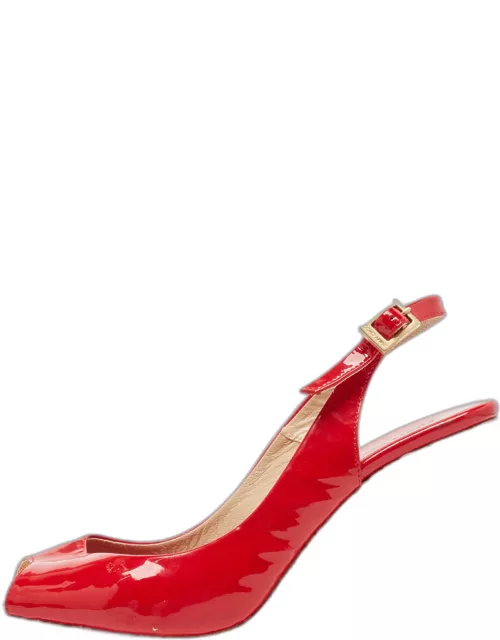 Jimmy Choo Red Patent Leather Prova Wedge Sandal