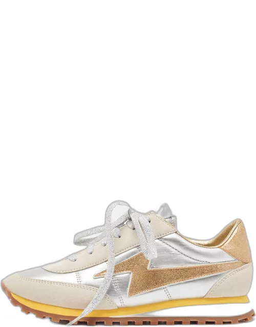 Marc Jacobs Two Tone Suede and Leather Lace Up Sneaker