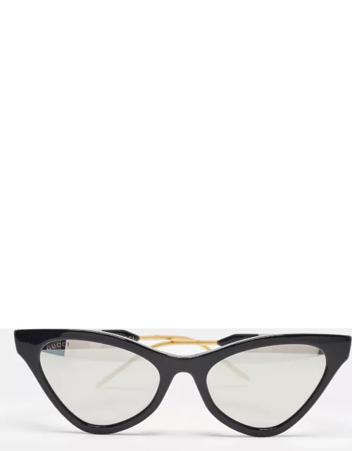 Gucci Black Mirrored GG0597S Interlocking G Crystals Cat Eye Sunglasse