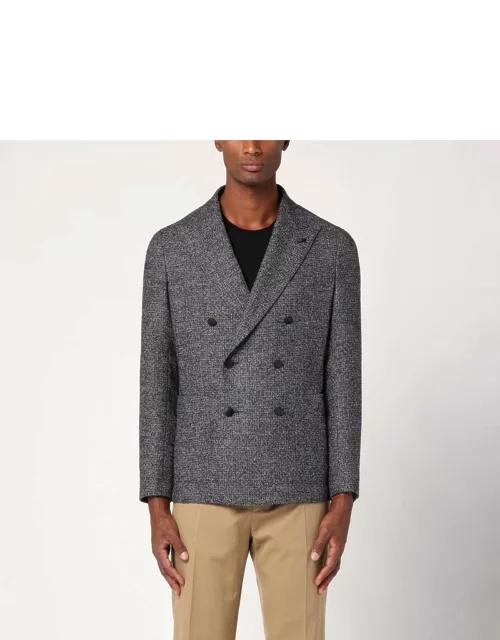 Brown double-breasted jacket in wool blend