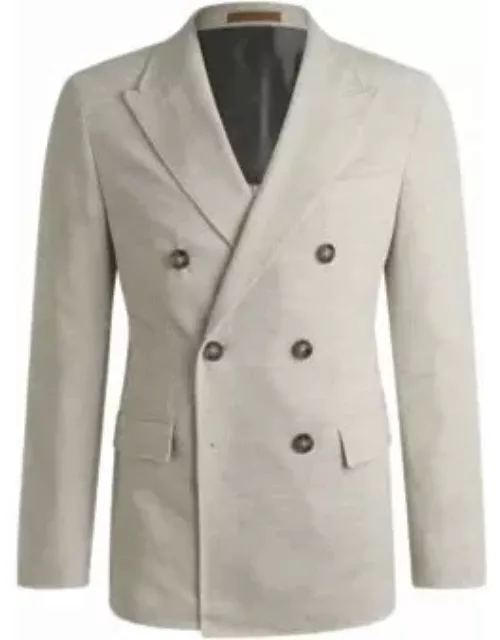 Slim-fit jacket in cotton-cashmere corduroy- White Men's Sport Coat