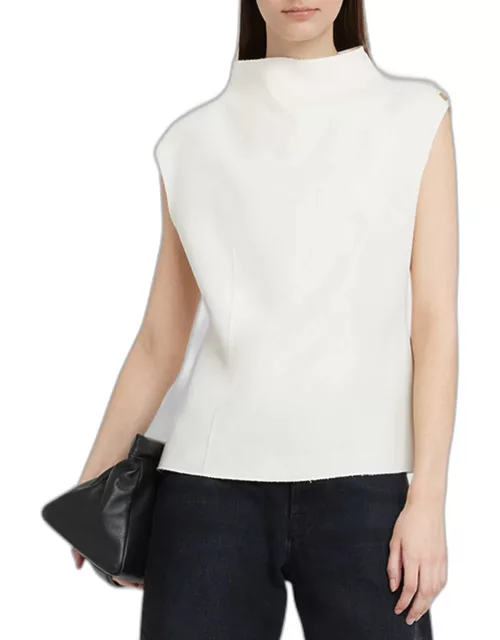 Era Mock-Neck Cap-Sleeve Top