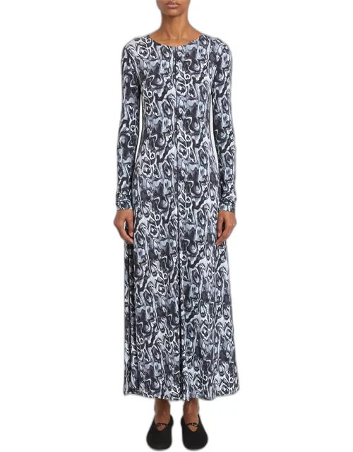 Atlas Printed Jersey Maxi Dres