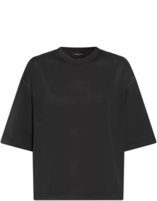 Fabiana Filippi Black Cotton T-shirt