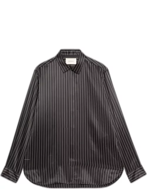 Men's Striped Silk Dress Shirt