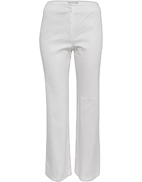 Max Mara White Cotton Straight-Leg Trousers