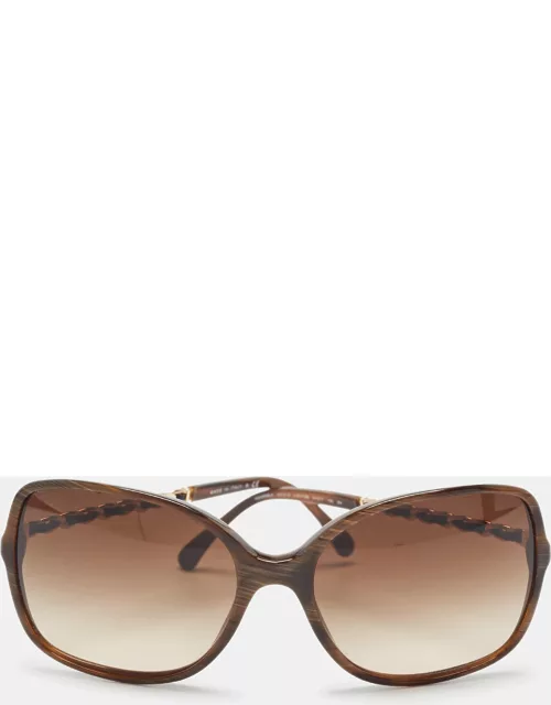 Chanel Brown Gradient 5210-Q Chain Square Sunglasse