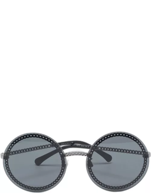 Chanel Black/Grey Gradient 4245 Chain Round Sunglasse