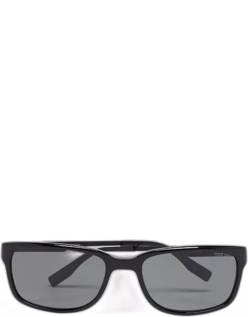 TUMI Black Polarized ZR3 Square Sunglasse