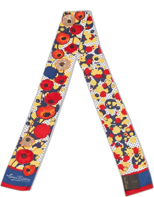 Louis Vuitton Multicolor Retro Flowers Print Silk Bandeau Scarf