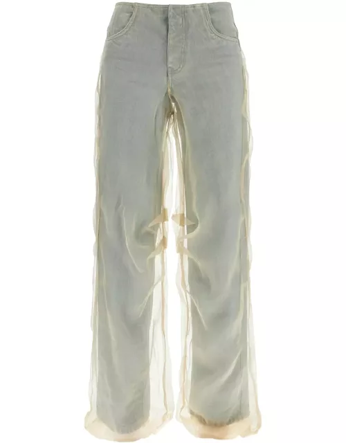 CHRISTOPHER ESBER silk organza layered jeans with a touch