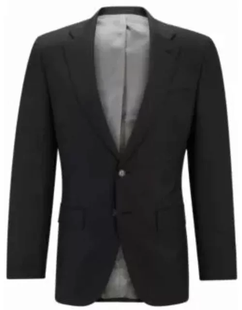 Slim-fit jacket in virgin wool with stretch- Light Grey Men's Sport Coat