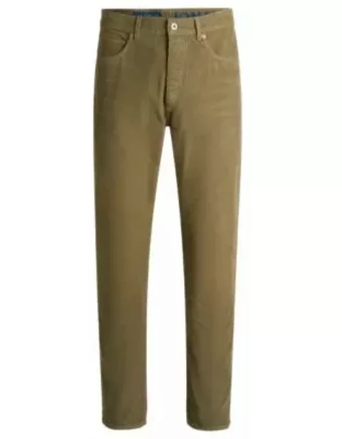 Regular-fit jeans in colored cotton corduroy- Light Green Men's Jean