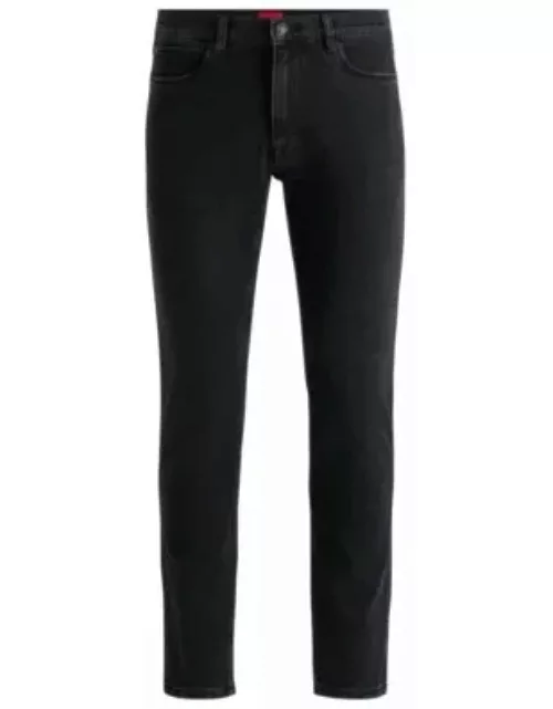 Extra-slim-fit jeans in black soft-touch denim- Black Men's Jean