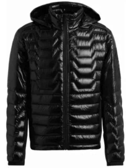 Water-repellent jacket with signature quilting- Black Men's Down Jacket