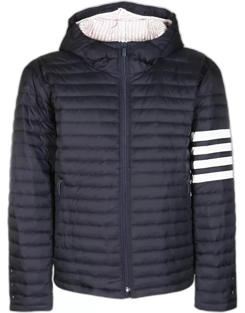 Thom Browne Navy Blue And White Down Jacket