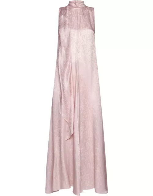 Forte_Forte Microdamier Silk-blend Long Dres