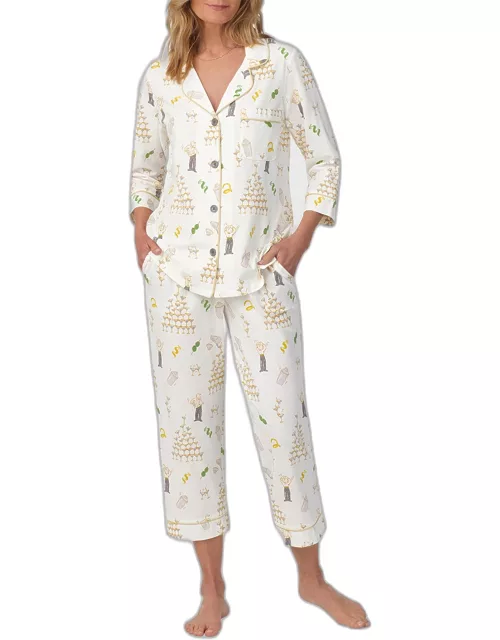 Cropped Organic Cotton Jersey Pajama Set