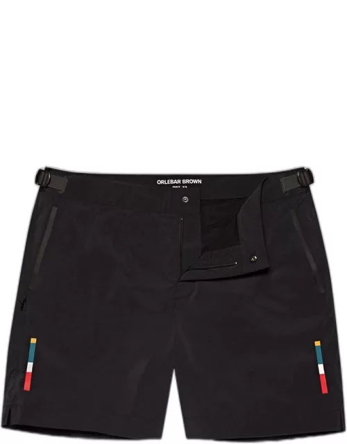 Bulldog Bonded - Black Bonded Tape Mid-Length Swim Short