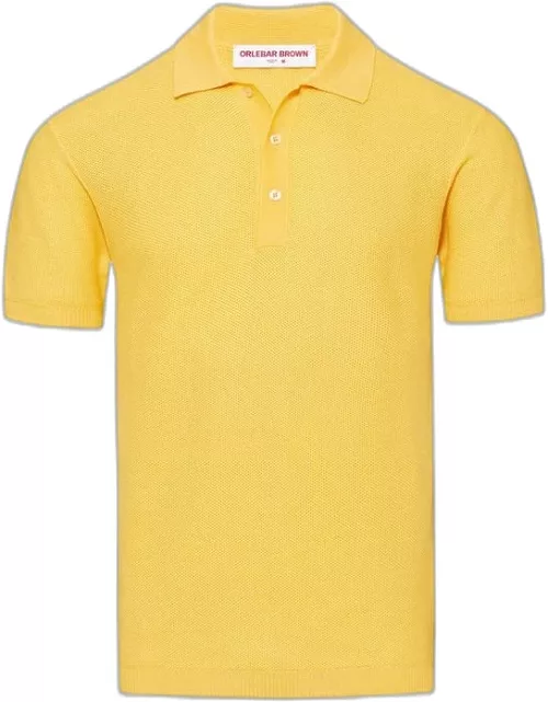 Maranon - Mango Tailored Fit Mercerised Cotton Waffle Stitch Polo Shirt