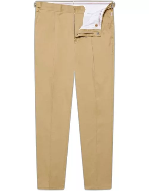 Carsyn Cashmere - Sand Dune Slim Fit Tapered Cotton-Cashmere Trouser