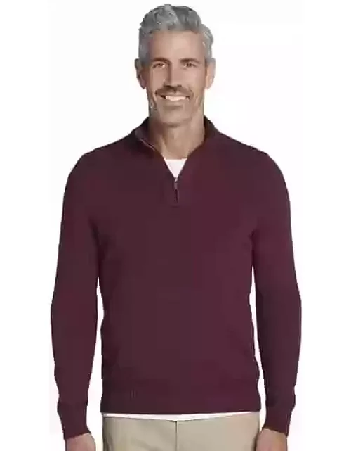 Joseph Abboud Men's Modern Fit 1/4-Zip Sweater Burgundy
