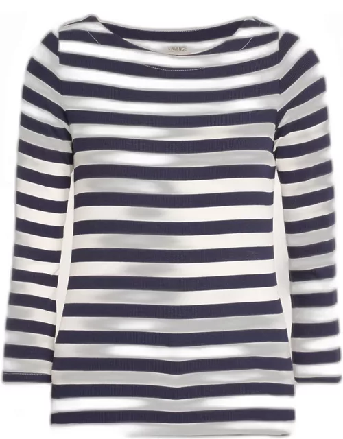 Lucille Stripe Boat-Neck Shirt