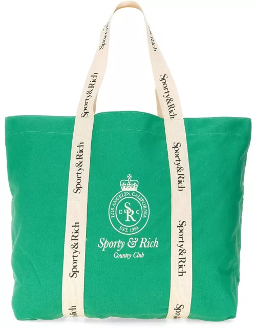 sporty & rich "crown logo club" tote bag
