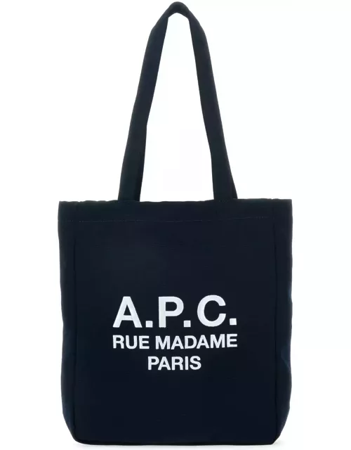 A. P.C. Navy Blue Canvas Lou Rue Madame Shopping Bag