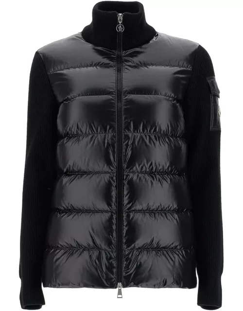 MONCLER padded wool cardigan for